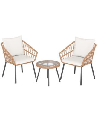 Outdoor 3-Piece Bistro Set with Sturdy Metal Frame