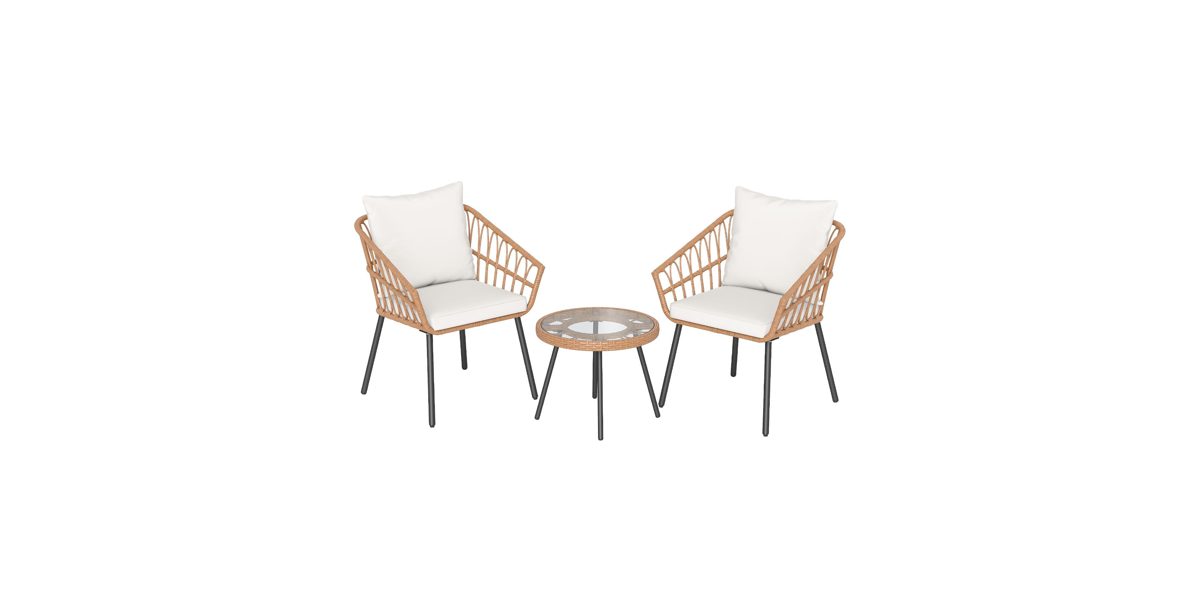 Slickblue Outdoor 3-Piece Bistro Set with Sturdy Metal Frame