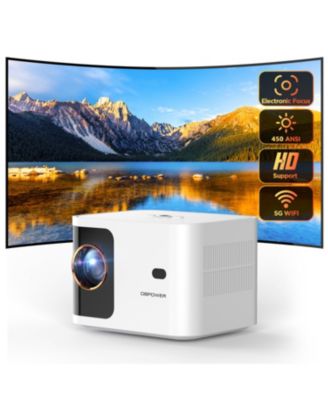 1080P Projector 4K Support, 5G WiFi Bluetooth, Outdoor With Full-Sealed Engine/PPT/Zoom