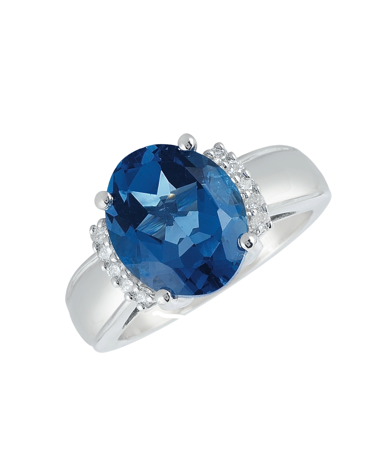 Macy's London Blue Topaz (5-1/2 ct. t.w.) & Diamond (1/6 ct. t.w.) Ring in Sterling Silver