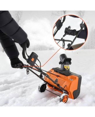 Electric Snow Blower, 20", 15A Corded Snow Thrower, Dual LED Lights, 180° Chute, 25 ft Throw, 12" Depth