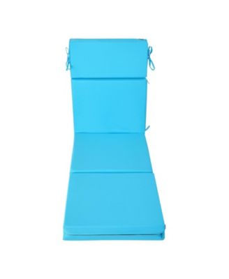 72 x 21 x 4 in Chaise Lounge Cushion Set of 2, Waterproof Fade-Resistant Outdoor Sun Lounger Cushions with Ties, Teal
