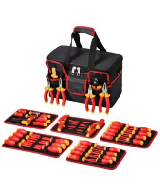 50-Piece Insulated Screwdriver Set, 1000V Electrician Tool Kit with Magnetic Tips, T-Handle Hex Wrench & Voltage Tester