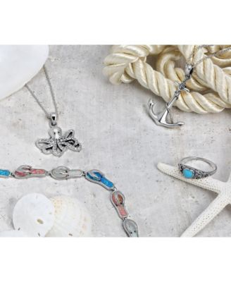 Nautical Tropical Ship Boat Rope Anchor Pendant Necklace .925 Sterling Silver