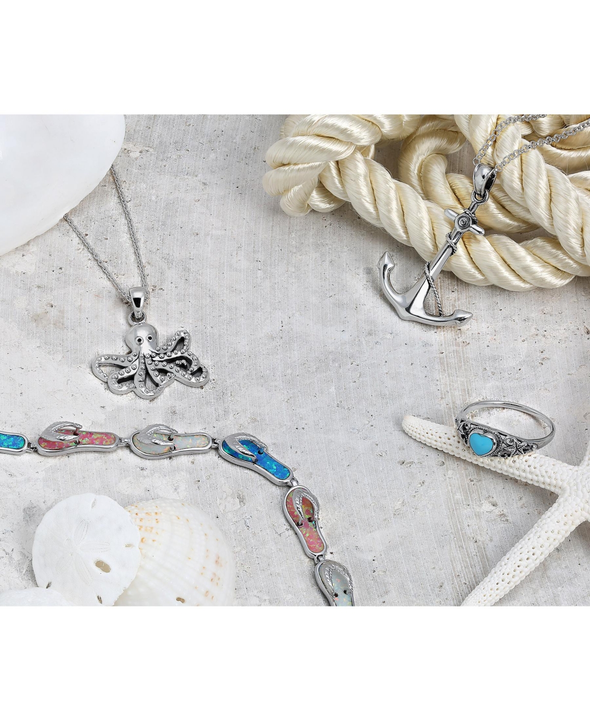 Bling Jewelry Nautical Tropical Ship Boat Rope Anchor Pendant Necklace .925 Sterling Silver