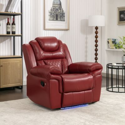 PU Leather Power Recliner Home Theater Recliner with Cup Holder, USB Port