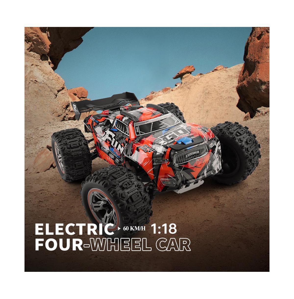 Bruce & Shark 1:18 Scale 37 Mph High-Speed Rc Truck with 4WD Brushless Motor, Alloy Frame & Oil Shock for Off-Road