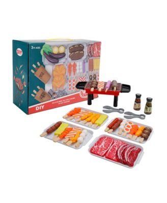 36-Piece Kids BBQ Grill Playset, Pretend Play Toy with Realistic Food & Tools