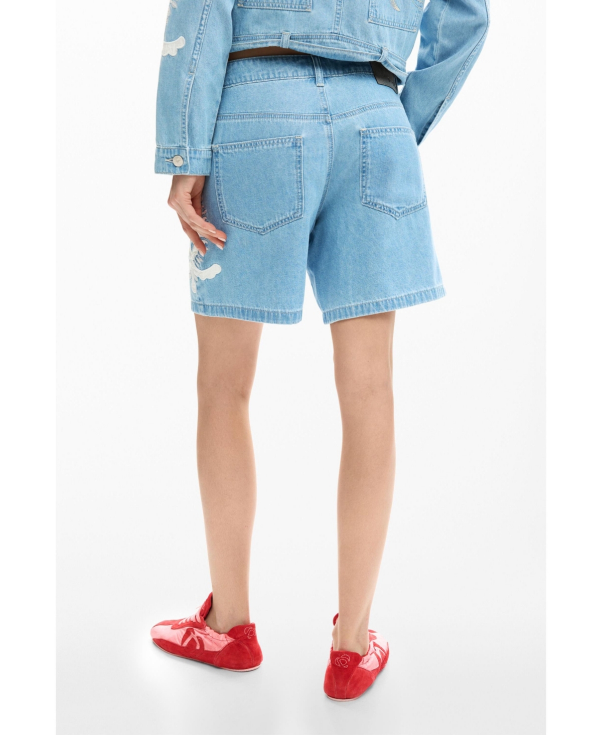 Desigual Women's Denim Bermuda Shorts with embroidery