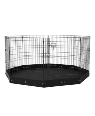 Dog Playpen, 8-Panel 30"H x 24"W Foldable Metal Exercise Pen w/ Door & 600D Oxford Bottom Pad, Indoor/Outdoor Pet Fence