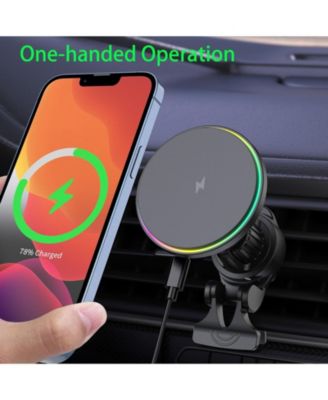 Car Magnetic Wireless Charger, 15W Fast Phone Holder, 360&deg; Adjustable for Air Vent, Compatible with iPhone 16 15 14 13 12 Pro Max Plus