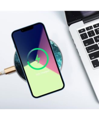 Aluminum Alloy Wireless Charger, 10W Marble Pattern Wireless Charger, HE-WT16 QC Input CE Certification for iPhone,Green