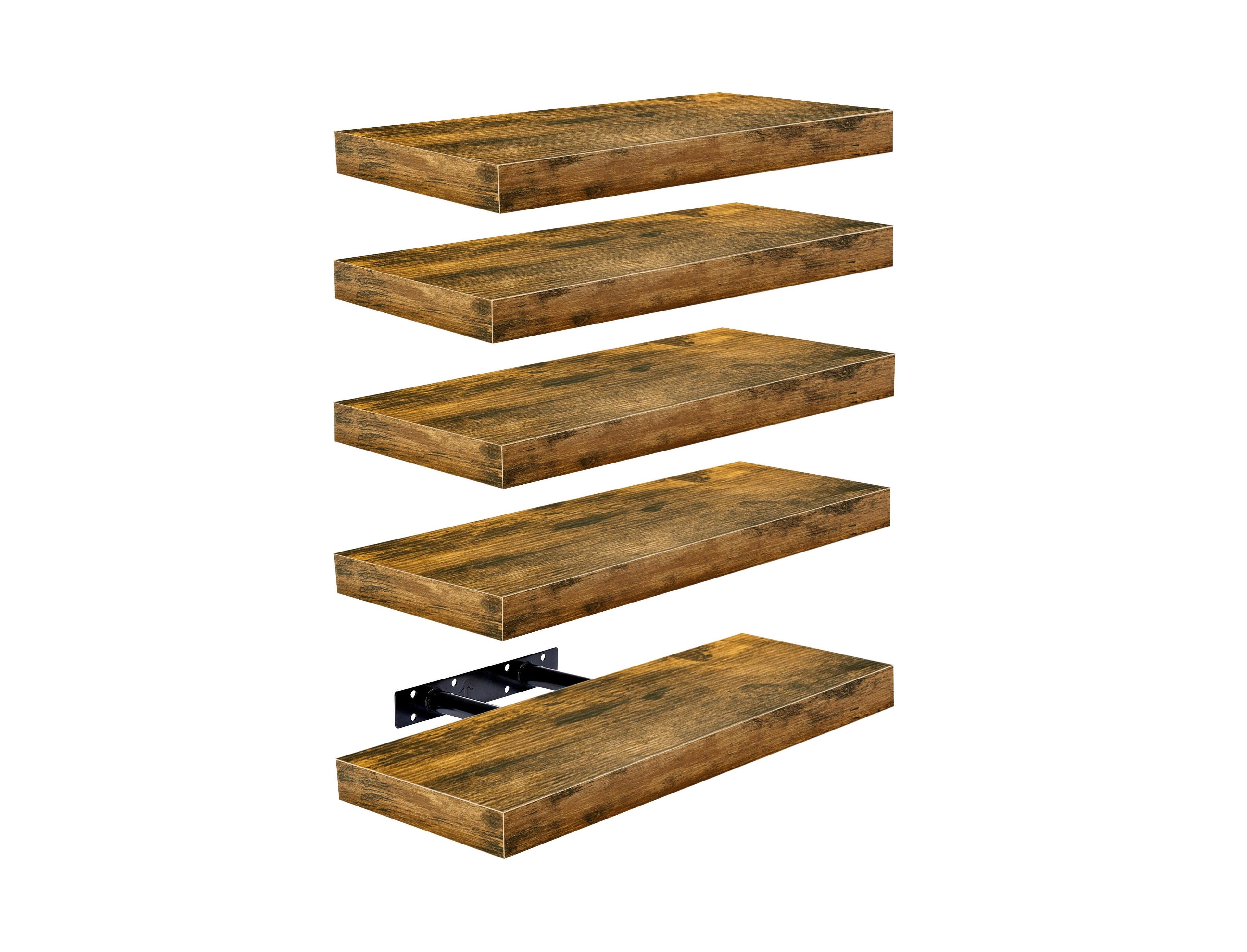 Sorbus 5 Pack Wall Mounted Floating Shelves - for Bathroom, Kitchen, Bedroom
