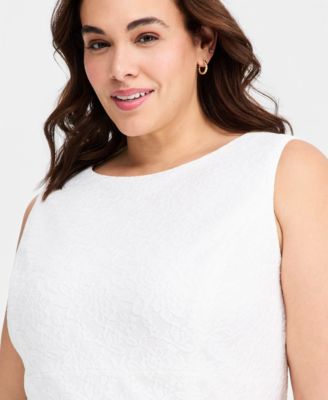 Plus Size Bonded Lace Sheath Midi Dress  