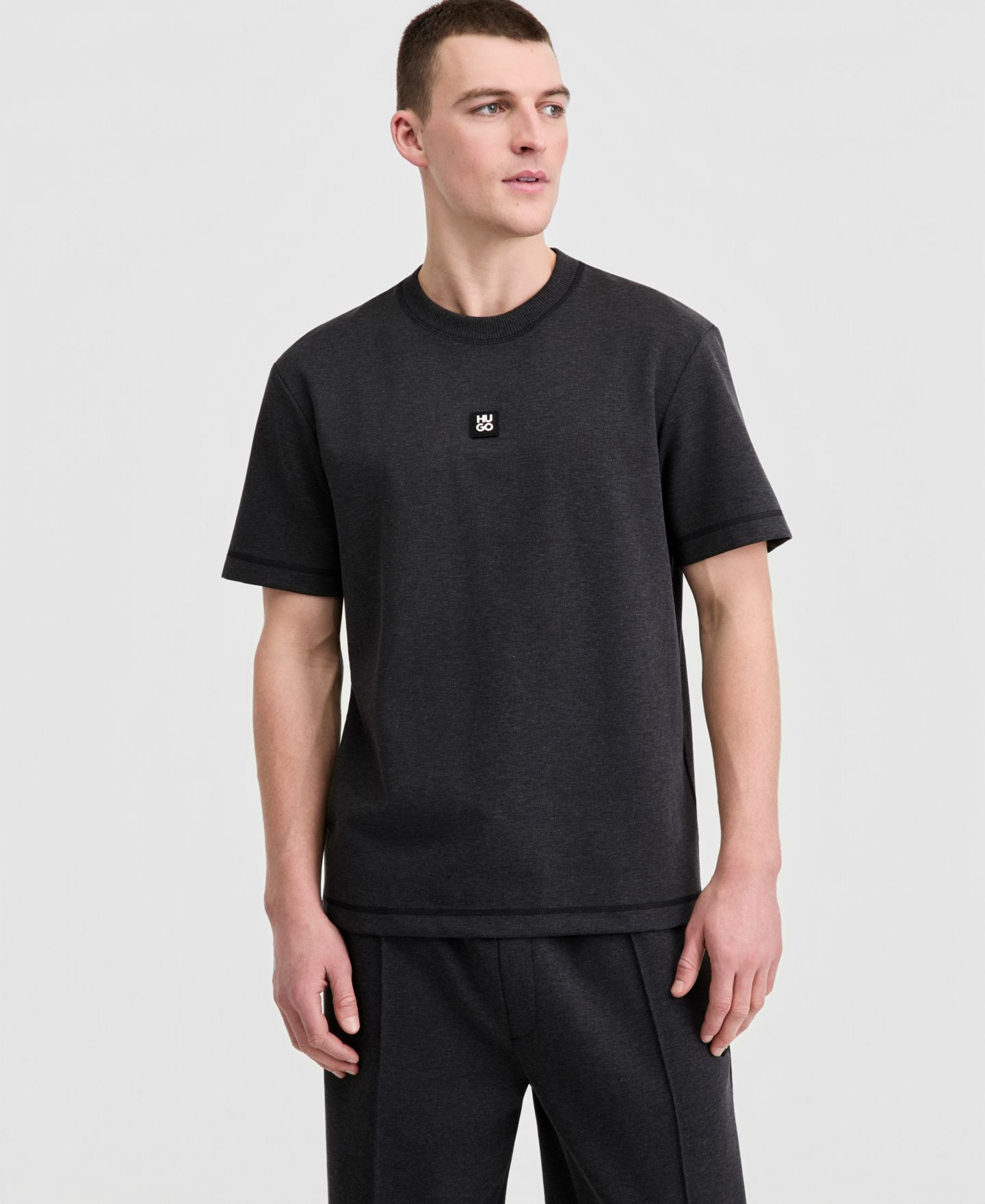 Мужская футболка Hugo Boss Dilanso, цвет: Серый — фото 1