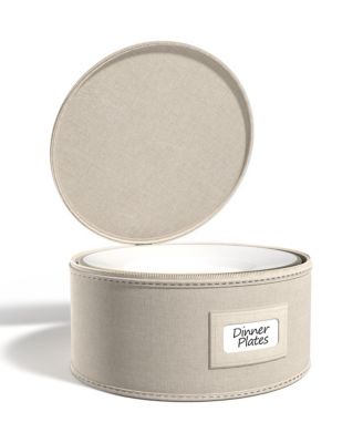 China Storage Containers – Dinnerware Organizer for Dinner Plates with Lid (Holds Service for 12) with Felt Protectors – 12 x 6.25
