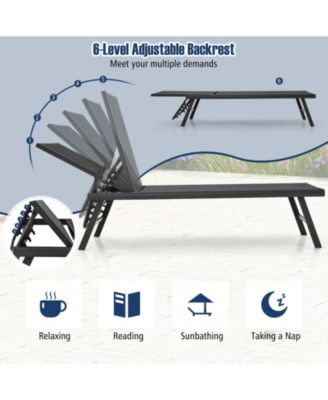 3-Piece Patio Chaise Lounge and Table Set for Poolside
