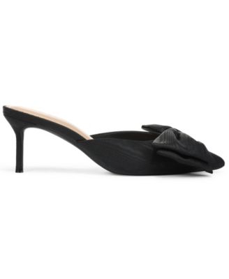 Alaynaa Pointed-Toe Bow Mule Pumps