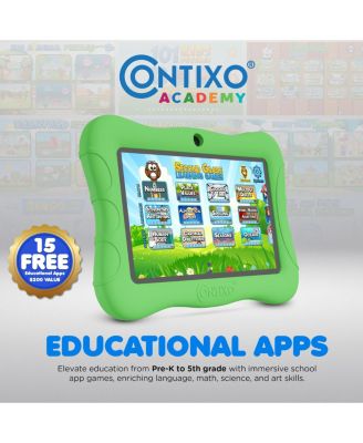 V9 Kids Tablet 32GB, 7” Screen WiFi Learning Device with Parental Controls, Shockproof Case, Epic! & LingoKids Apps