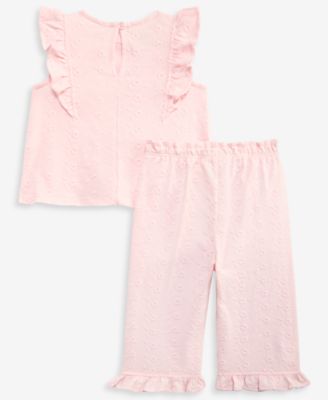Baby Girls' Embroidered Eyelet Top and Pants Set