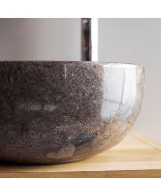 Mia Light Grey round marble washbasin