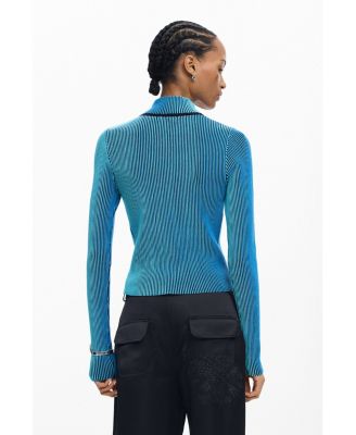 Women's High Neck Zipper Sweater