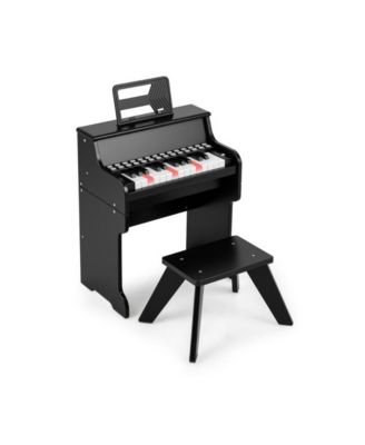 Kids Digital Piano Keyboard with Lighted Teaching Mode and Stool