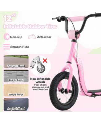 Adjustable Kick Scooter with Inflatable Tires and Rear Brake