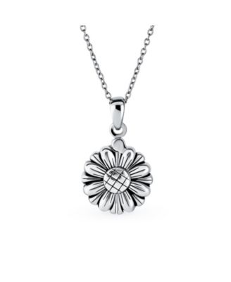 Sunflower Open Locket Pendant 925 Sterling Silver