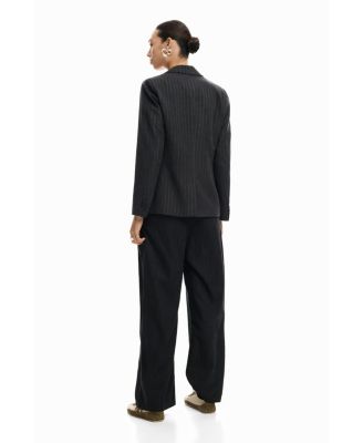 Women's Striped patch blazer