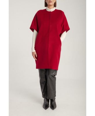 Women's Cashmere Short Sleeve Crew Neck Coat