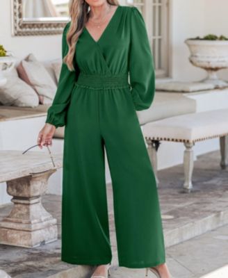 Women's Essential V-Neck Pull-On Jumpsuit