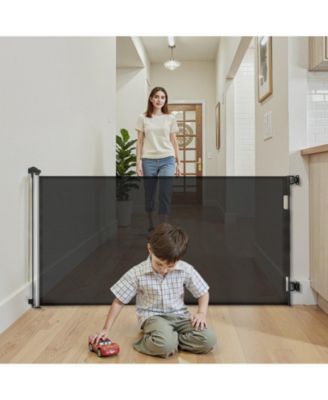 Extra Tall Retractable Baby Gate, 38.5 in Tall, Extends to 72.8 in Wide, Mesh Safety Gate w/ Security Lock, Indoor/Outdoor