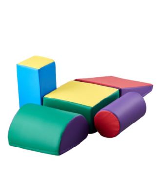 Foam Climbing Toys, 5-Piece Set, PU Leather Soft Play Blocks, Indoor Climb & Crawl Set, Easy Clean, 6M-3Y