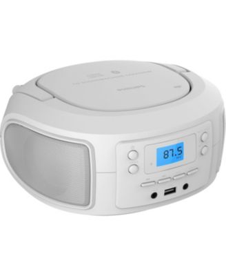 Bluetooth CD Player Boombox, Top-Loading, Dual 2.5" Speakers, FM Radio, USB, AUX, CD-R/CD-RW MP3 Playback