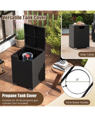 2-Piece Outdoor Rattan Fire Table with 32" Gas Firepit