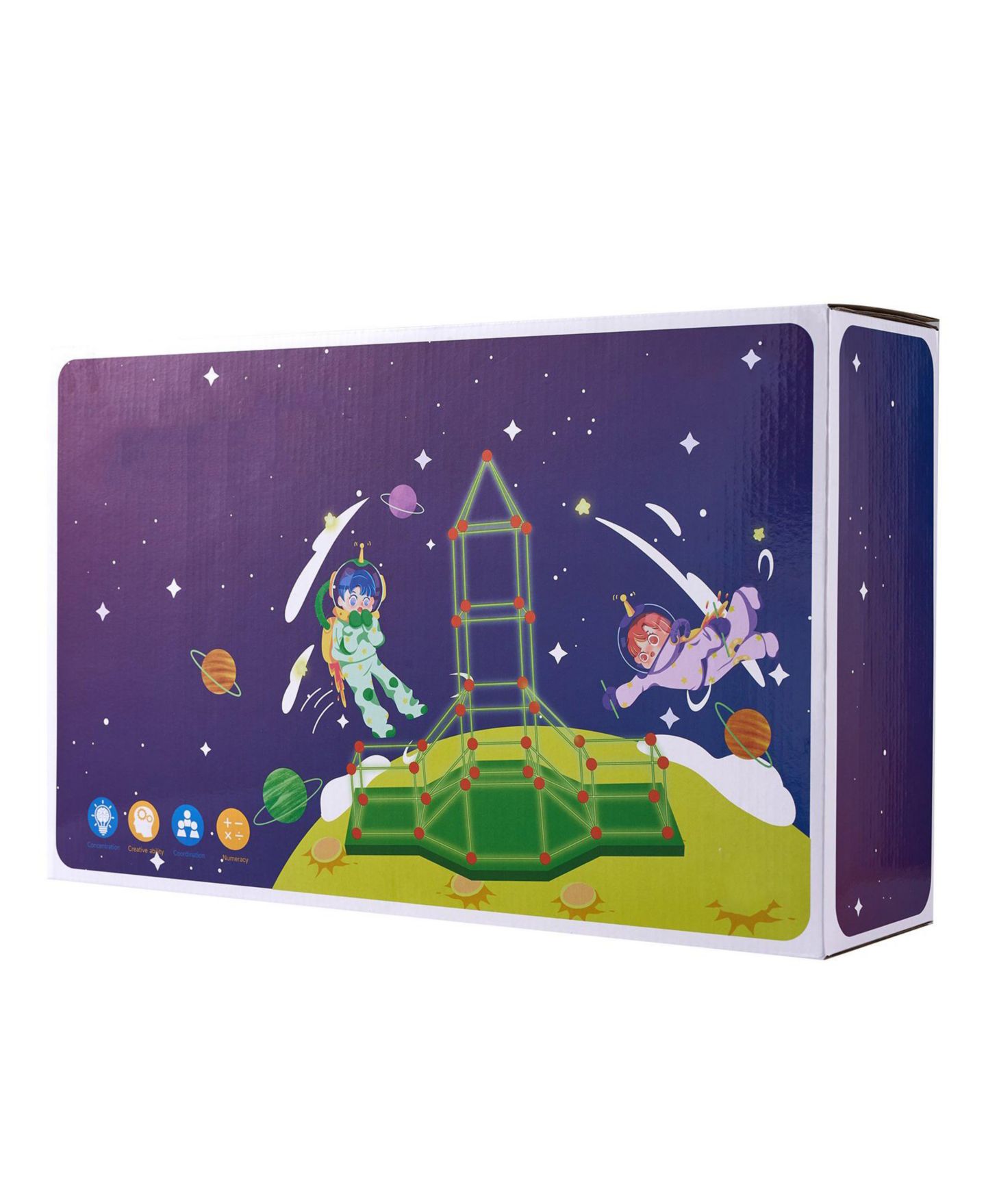 Детский конструктор Slickblue Glow Fort 140-Piece Glow-In-The-Dark Stem Building Kit, Ages 5+, цвет: Оранжевый / Зелёный — фото 9