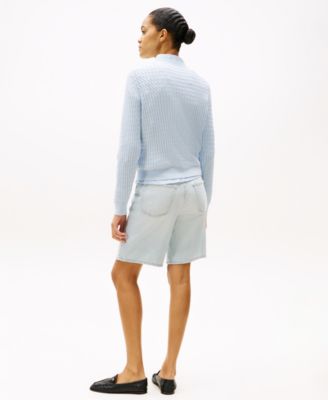 Women's Fine Gauge Cable Crewneck Top