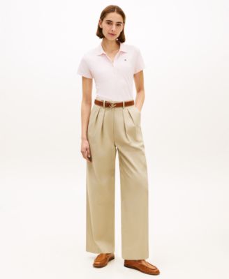 Women's Classic Pique Printed Short-Sleeve Polo Top