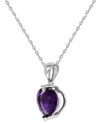 Amethyst (2 ct. t.w.) & Diamond Accent Pendant Necklace in 14k White Gold