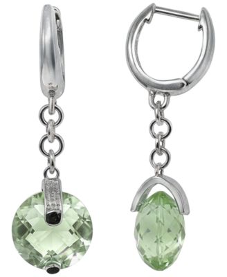 Green Amethyst (8 ct. t.w.) & Diamond Accent Earrings in Sterling Silver