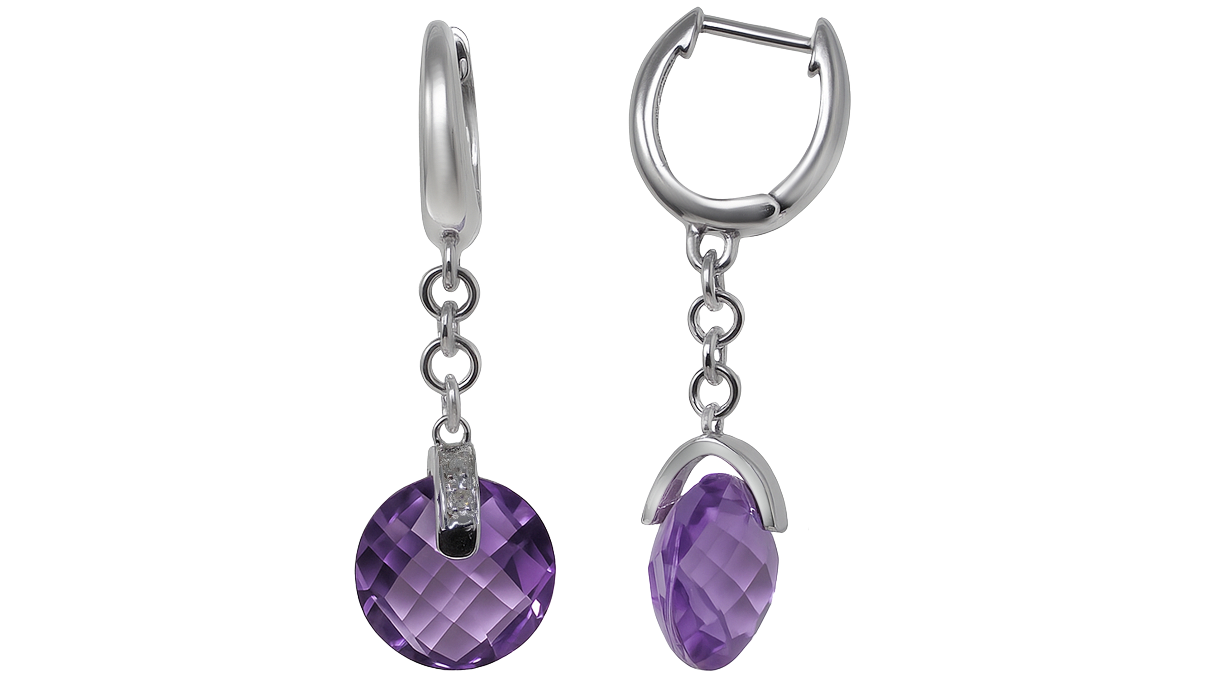 Macy's Green Amethyst (8 ct. t.w.) & Diamond Accent Earrings Sterling Silver