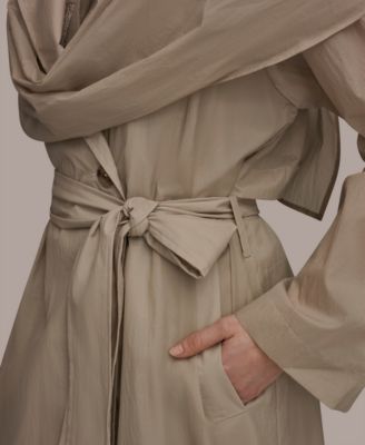 Women's Belted Collared Neck Coat