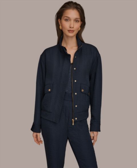 Женские куртки Donna Karan New York Women's Zip-Up Jacket