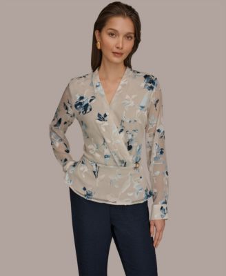 Women's Floral Print Long-Sleeve Top