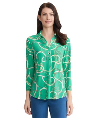 Women's Tie Cuff Collared Top