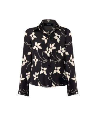 Women's Long Sleeve Printed Shirt Blouse