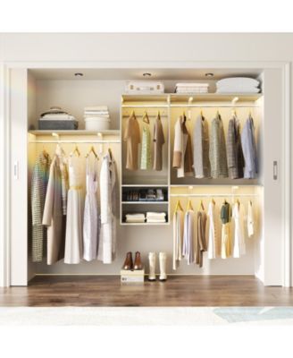 62-96 Inch Hanging Closet System with Hanging Rod