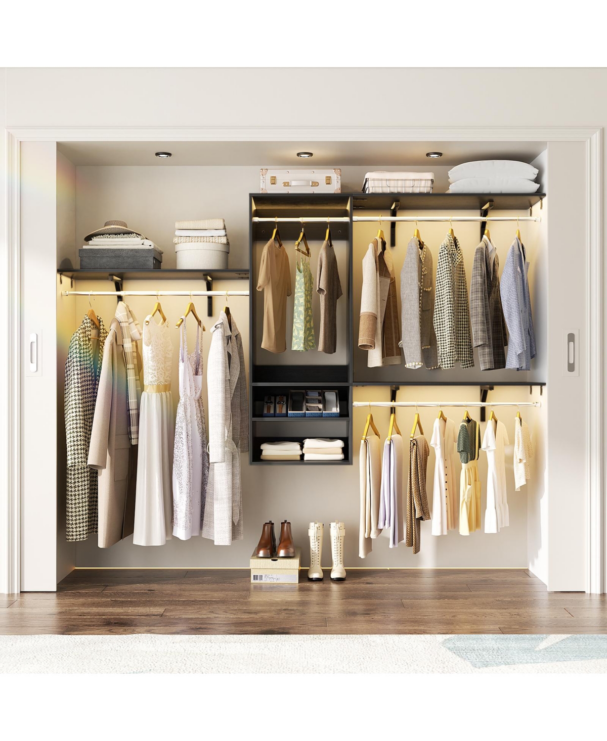 Aheaplus 62-96 Inch Hanging Closet System with Rod