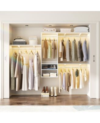 62-96 Inch Hanging Closet System with Hanging Rod